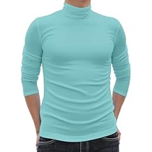 Turtleneck Men Casual Long Sleeve Turtle Neck Tops Men's Slim Fit Basic T-Shirt