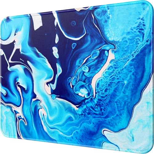 MROCO Mouse Pad [30% Larger] with Anti-Fray Stitched Edges, Premium-Textured Waterproof Surface, Non-Slip Rubber Base, Computer & Gaming Mouse Mat for Laptop, Office & Home, 8.5 x 11 in, Blue Waves