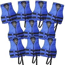 10 Pack Unbranded Life Jacket Paddle Vest; Coast Guard Approved Type III PFD Life Vest Flotation Device; Jet ski, Waterpark, Kayak; Ideal Extra Life Jacket for Pontoon Boat